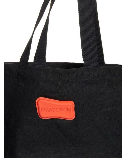 J.W. Anderson Black Logo Embroidered Top Handle Bag for men