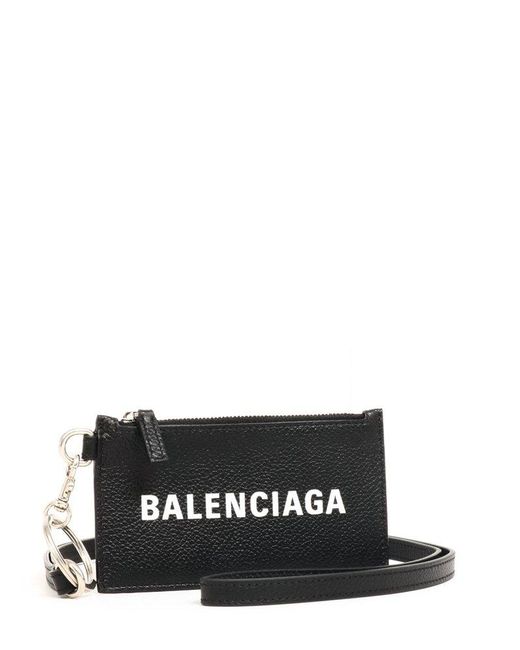 Balenciaga Logo Strap Cardholder in Black for Men | Lyst