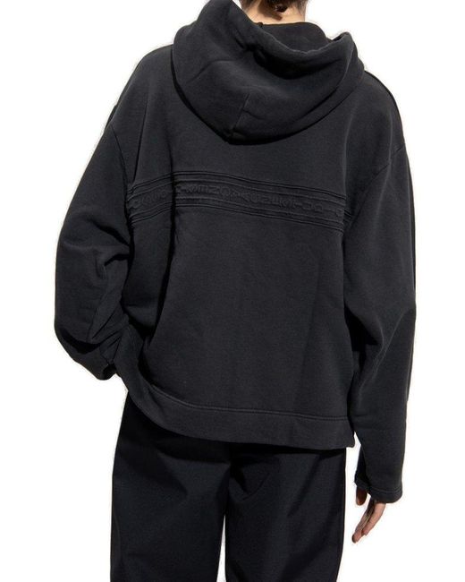 Acne Black Drawstring Long-sleeved Hoodie for men
