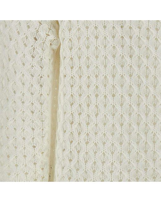 Herno White Open-Knit Crewneck Jumper