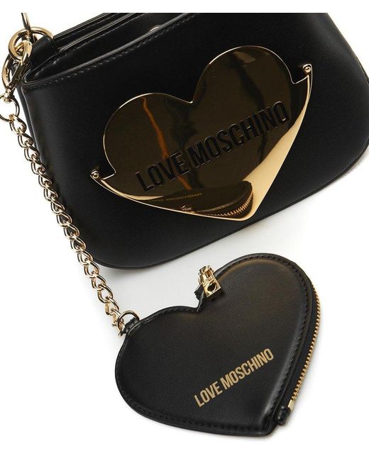 Love Moschino Black Logo Plaque Mini Tote Bag