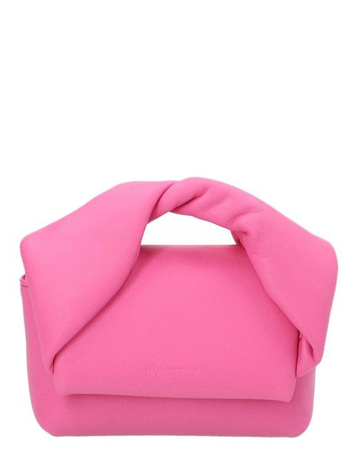 JW Anderson Leather Nano Twister Mini Crossbody Bag in Pink | Lyst