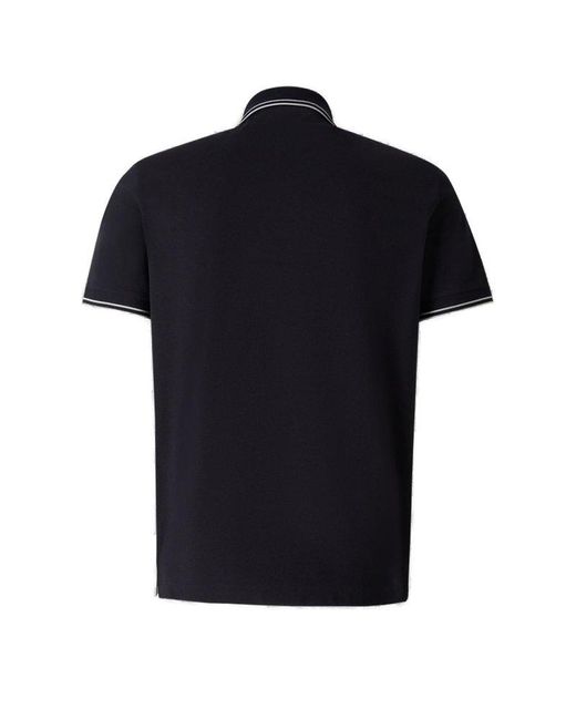 Stone Island Piqu Polo Striped Detail in Black for Men Lyst UK