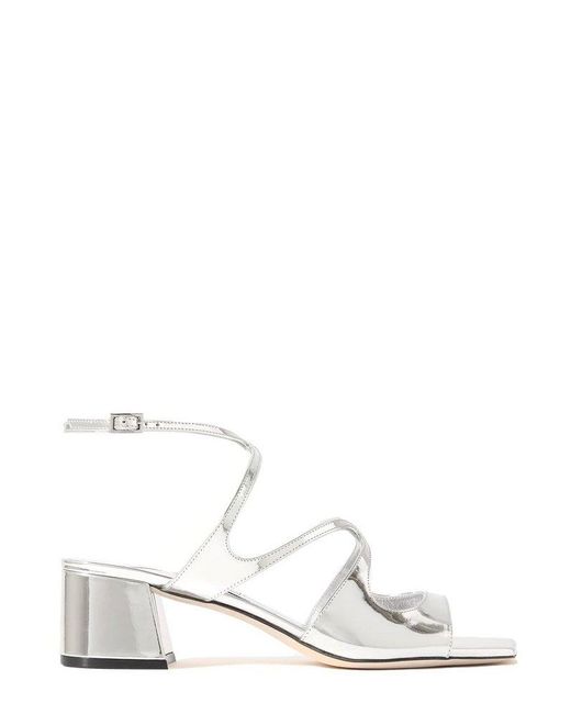 Jimmy Choo White Azilia Metallic Sandals