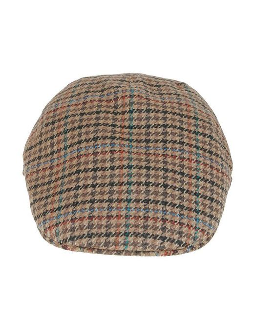 Borsalino Gray Houndstooth Flat Cap for men