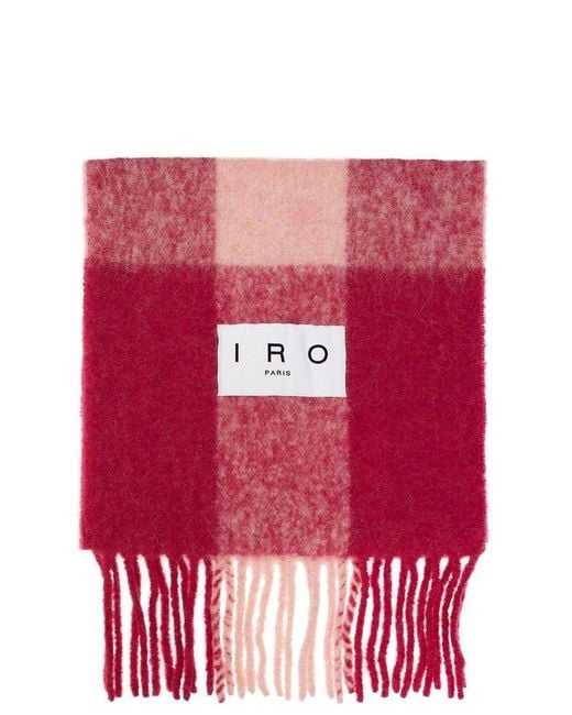 IRO Red 'auray' Scarf With Logo
