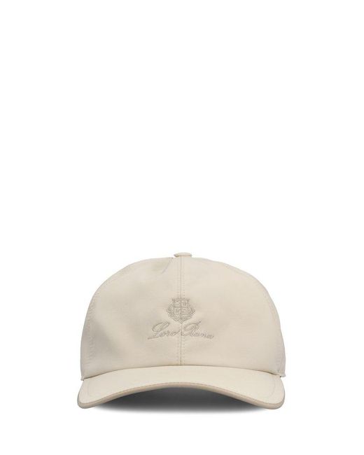 Loro Piana White Logo Embroidered Baseball Cap for men
