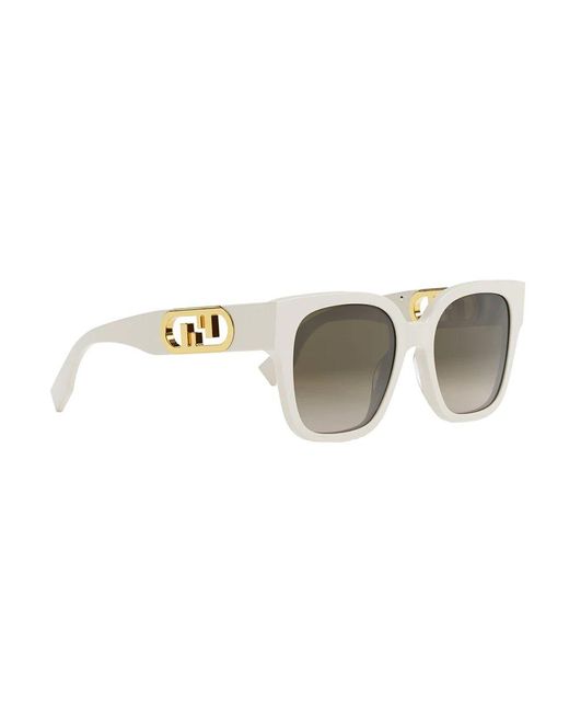 Fendi White Cat-eye Frame Sunglasses