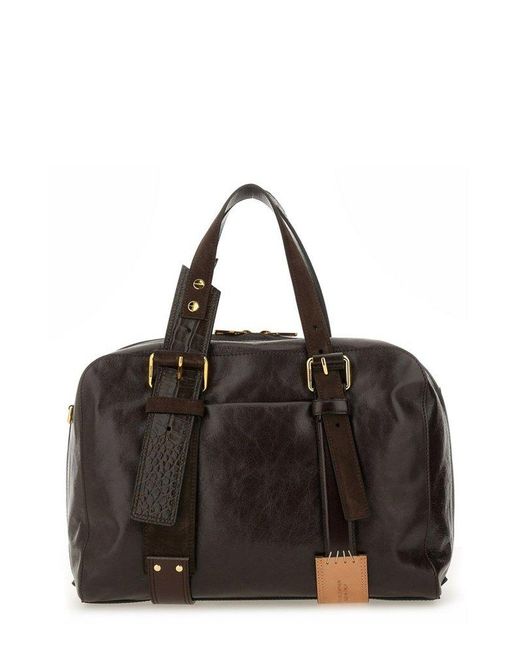 Moschino Black Top Handle Tote Bag