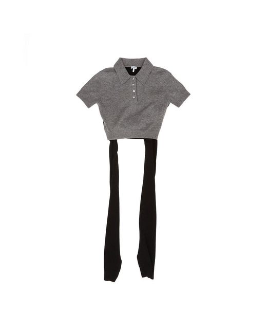 Loewe Gray Open Back Polo Sweater