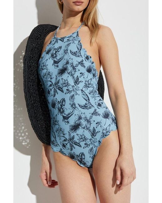 Marysia Swim Blue Scalloped Edge Activewear