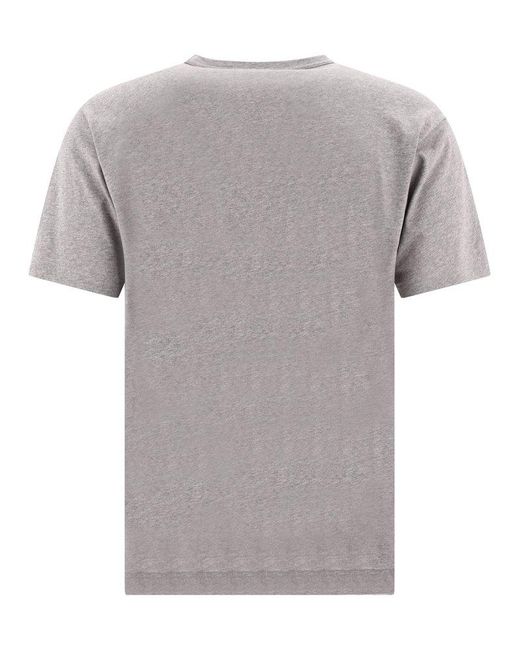 Acne Gray Logo Patch Crewneck T-shirt