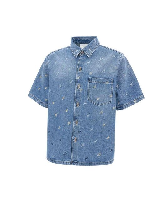 Axel Arigato Blue Milescotton Denim Shirt for men