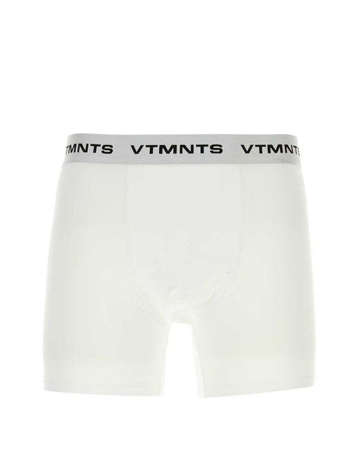 VTMNTS Logo Waistband Stretched Boxers in White for Men