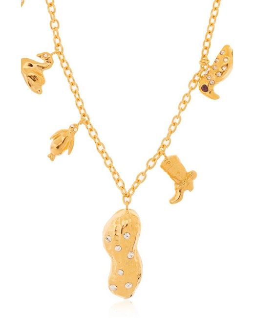 Marni Metallic Necklace With Charms,