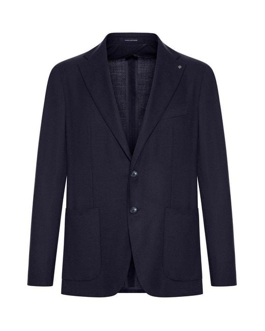 Tagliatore Blue Single-Breasted Tailored Blazer for men