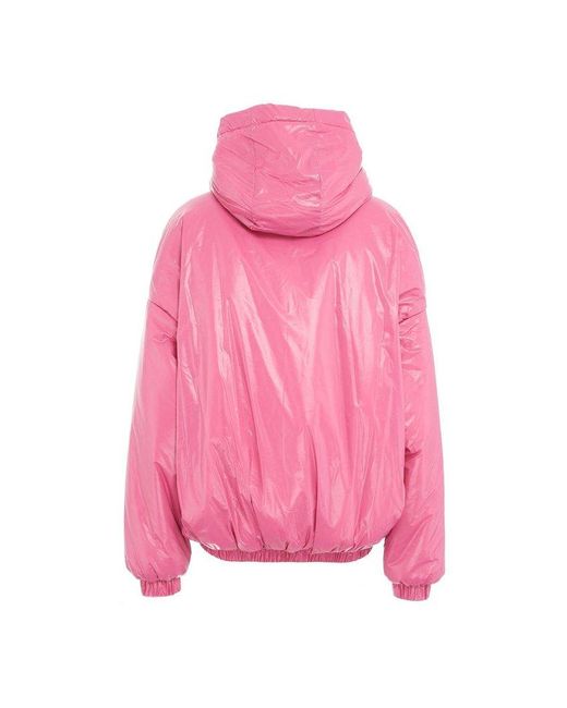 Khrisjoy Pink Hooded Zip-up Puffer Jacket