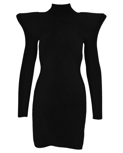 black structured mini dress