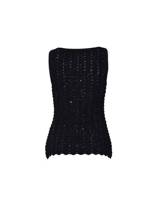 Missoni Black Embellished Knitted Vest