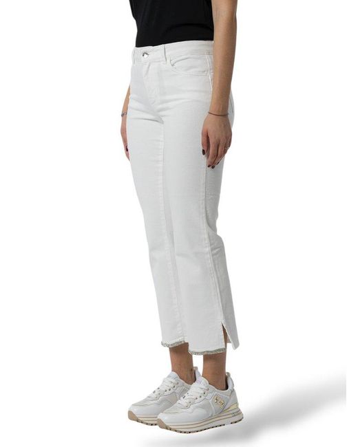 Liu Jo Gray Embellished Cropped Jeans