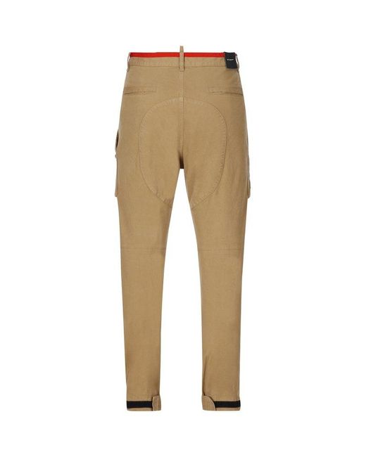 DSquared² Natural Logo Printed Cargo Trousers for men
