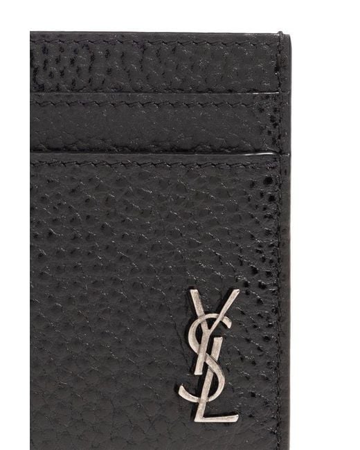 Saint Laurent Black Leather Card Case, for men
