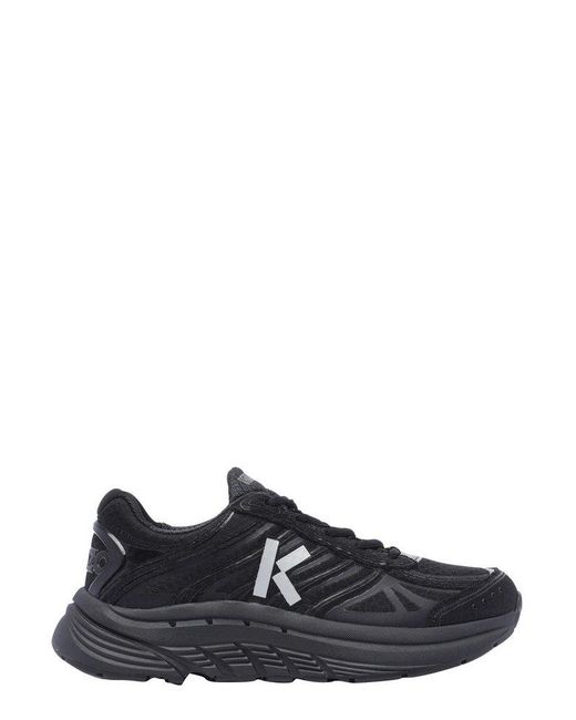 KENZO Black Tech Runner Round Toe Lace-up Sneakers for men