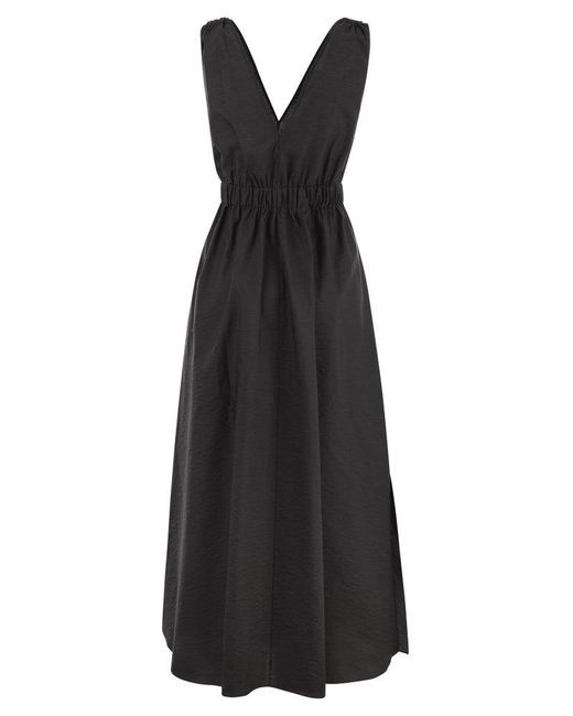 Brunello Cucinelli Black Sleeveless Dress With Monile