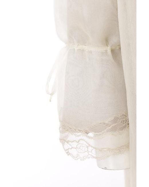 Prada White Single-breasted Intarsia-lace Oversized Coat