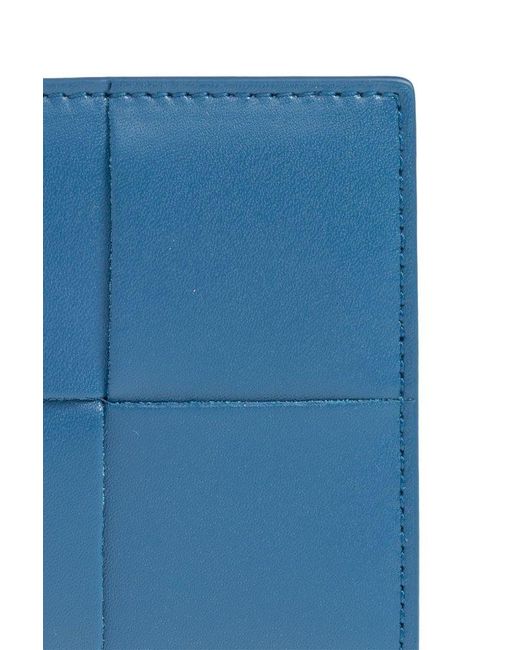 Bottega Veneta Blue Leather Folding Wallet for men