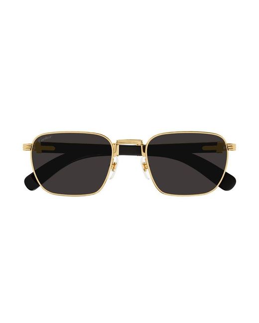 Cartier Black Rectangular Frame Sunglasses for men