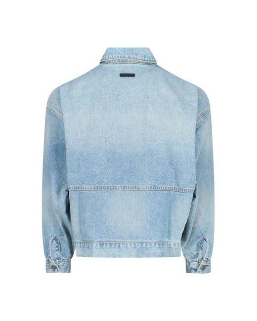 Fear Of God Blue Zip Cropped Jacket for men