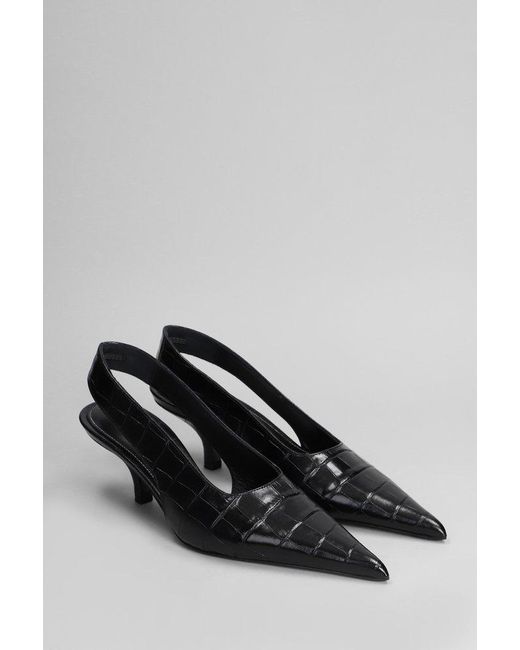 Totême  Black Classic Embossed Slingbacks