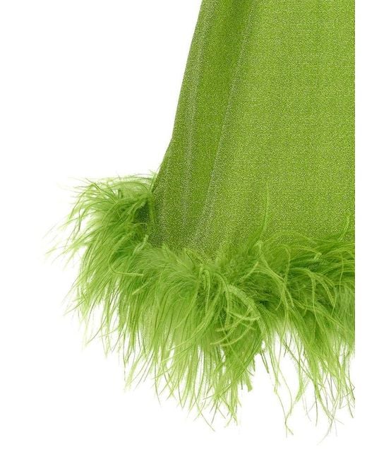 Oseree Green 'Lumiere Plumage' Long Dress