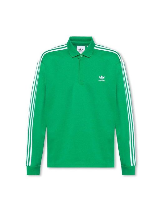 Adidas Originals Green Polo Shirt With Logo, for men