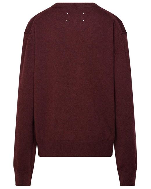 Maison Margiela Red Burgundy Cashmere Blend Sweater