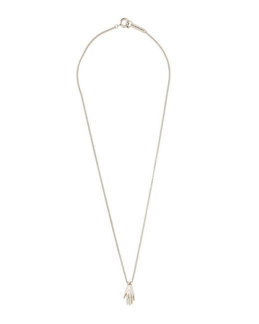 Isabel Marant White Hand Pendant Necklace for men