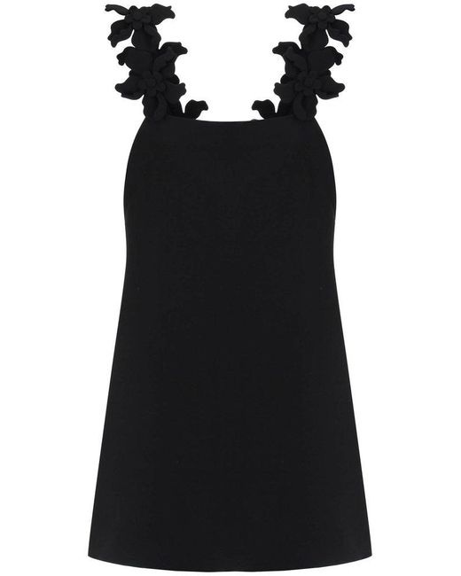 Valentino Black Crepe Couture Sleeveless Mini Dress