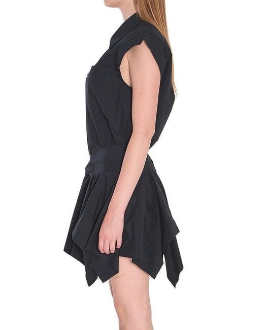 Alexander Wang Black Short-Sleeved Mini Shirt Dress