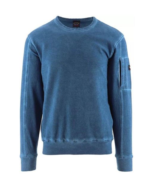 Paul & Shark Blue Long-sleeved Crewneck Sweatshirt for men