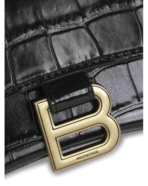 Balenciaga Black Leather Xs Hourglass Ha