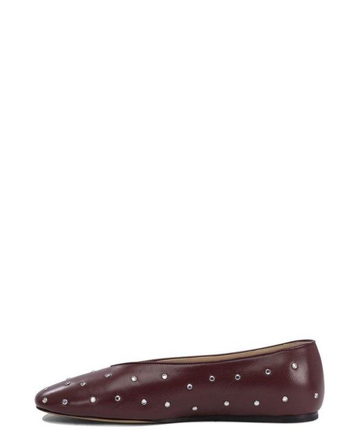 Le Monde Beryl Brown Studded Ballerinas