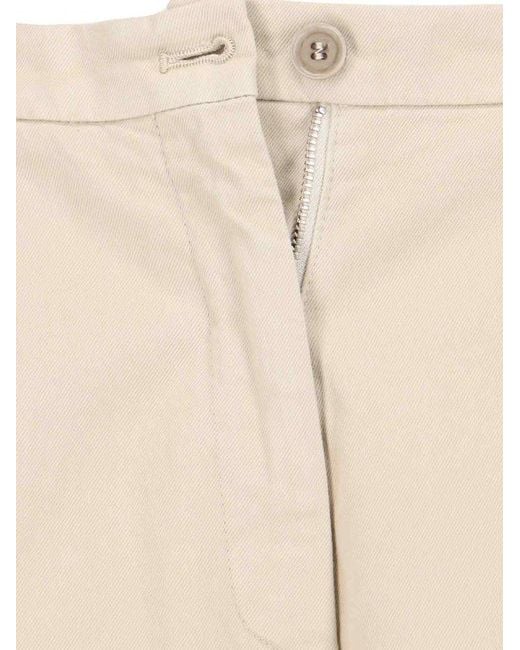 Aspesi Natural Pleated Tailored Trousers
