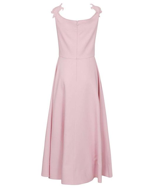 Valentino Pink Pleated Sleeveless Dress