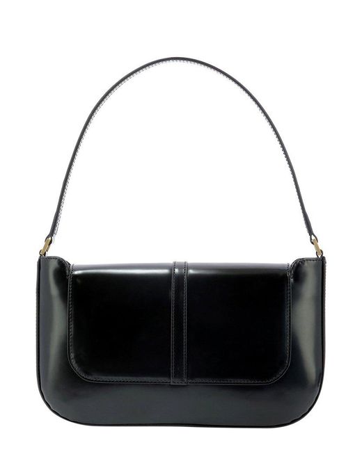 BY FAR Miranda Foldover Top Shoulder Bag in Black | Lyst