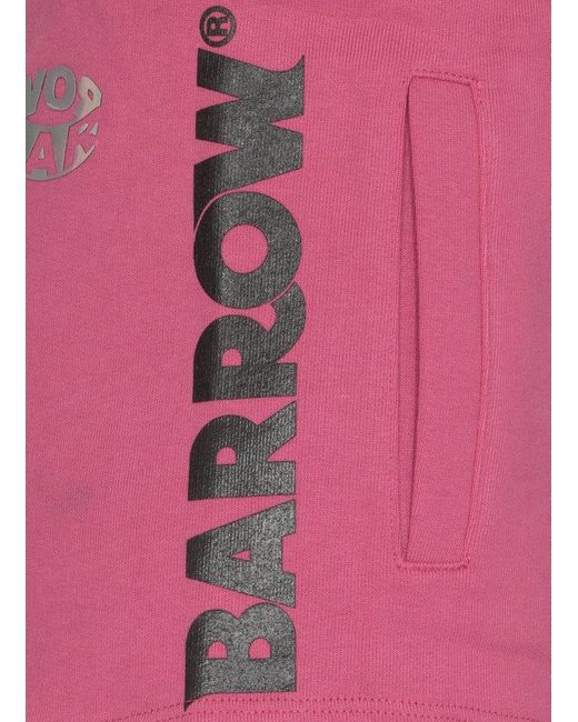 Barrow Pink Logo Printed Elasticated-waist Shorts