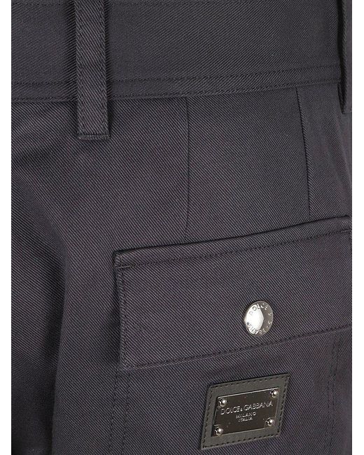 Dolce & Gabbana Gray Branded Tag Cargo Pants for men
