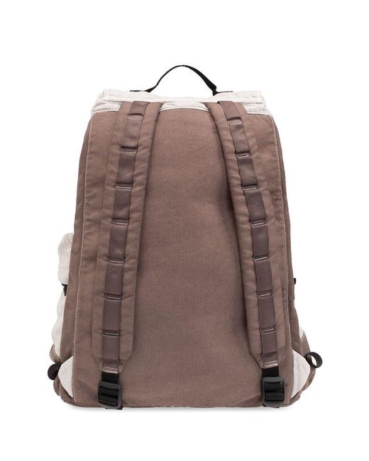 Stone Island Gray Linen Backpack, for men