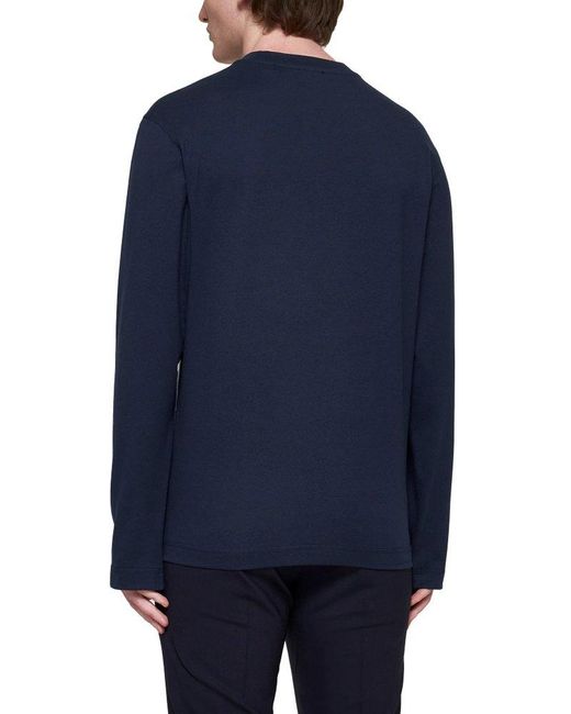 Burberry Blue Ekd Printed Crewneck Sweatshirt for men