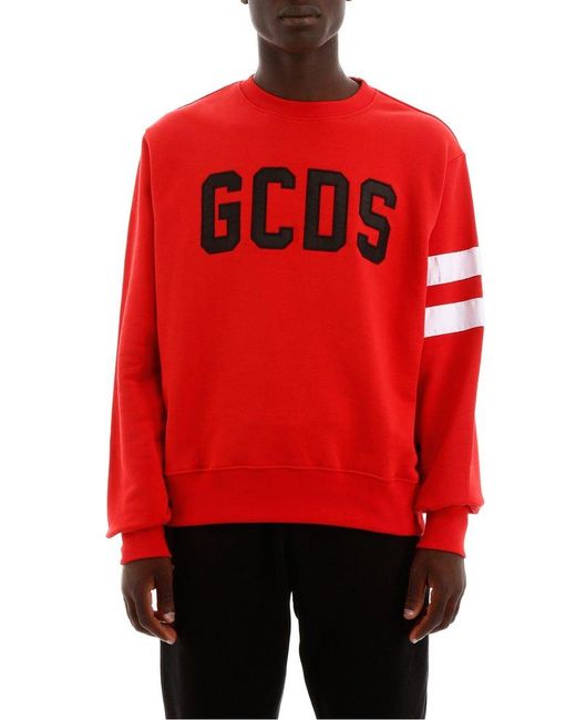 Gcds Red Logo Varsity Sweatshirt for men